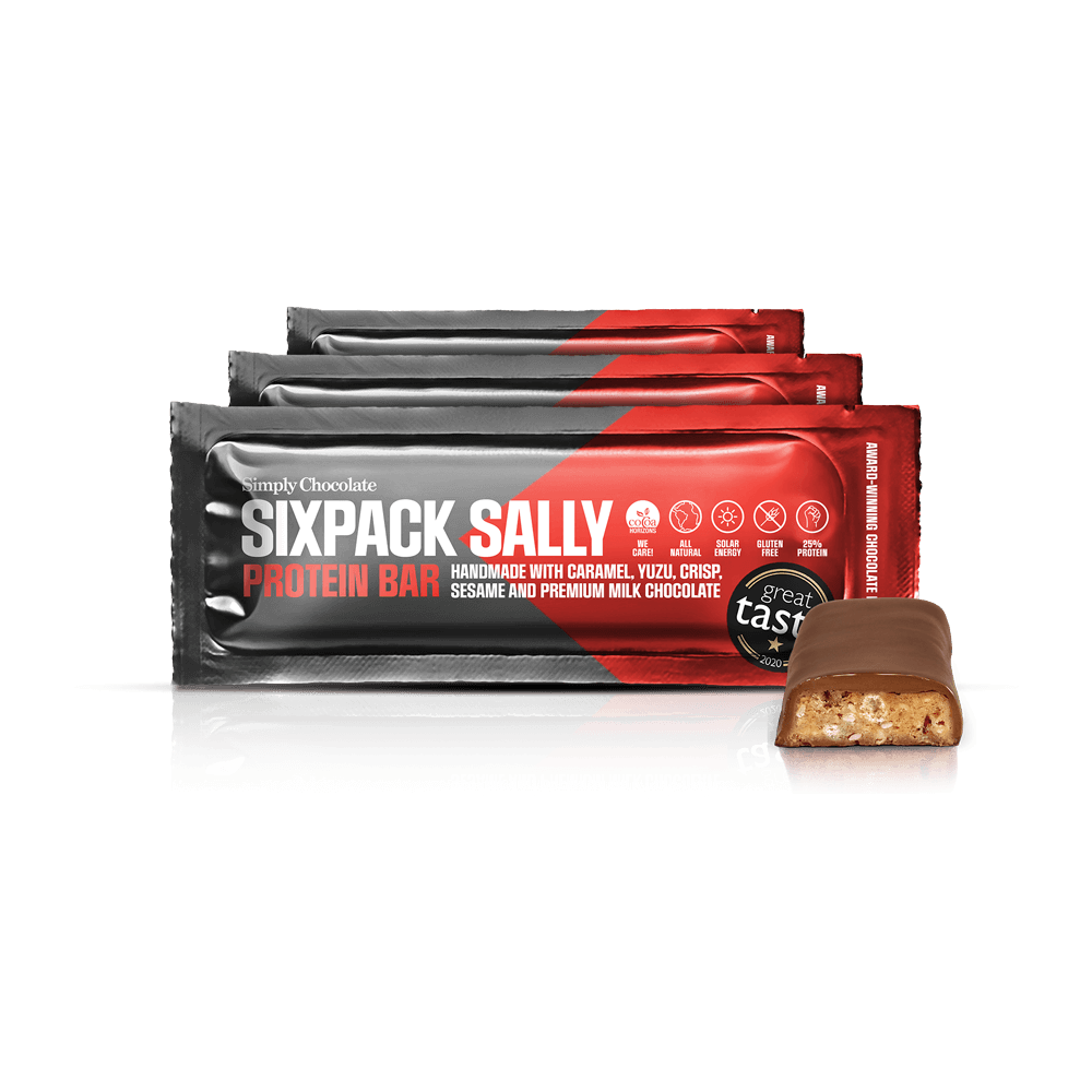 Sixpack Sally 12 Pack | Protein bar with caramel, yuzu, sesame and premium milk chocolate