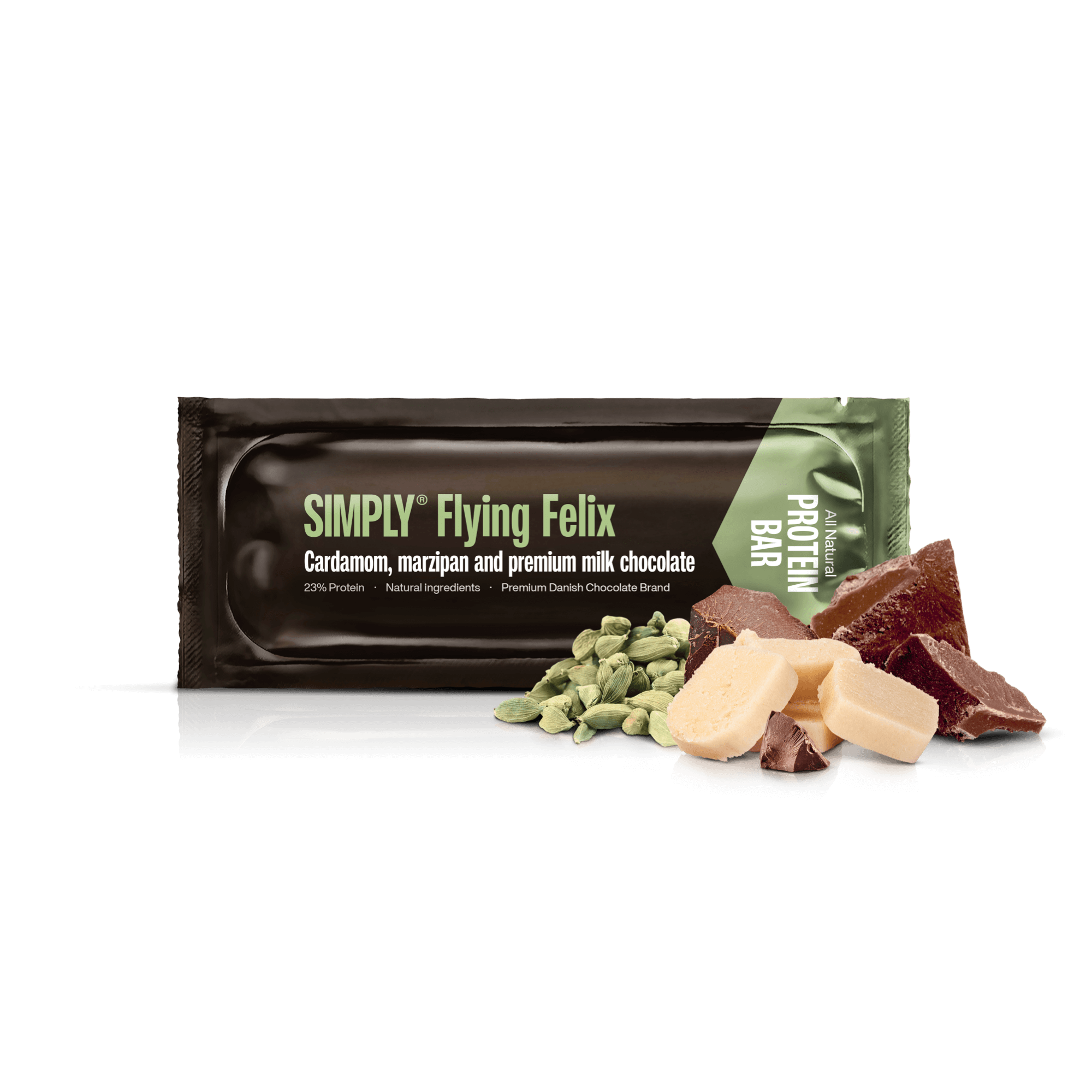 Kardamom, Marzipan & Premium-Vollmilchschokolade | Simply® Flying Felix – 30 stk.