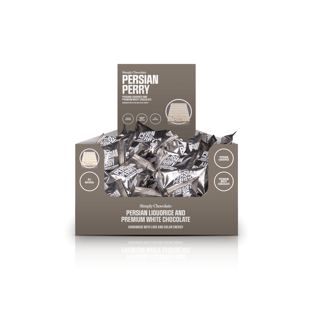 Persian Perry - Box with 75 pcs. bites | Persian liqorice and premium white chocolate