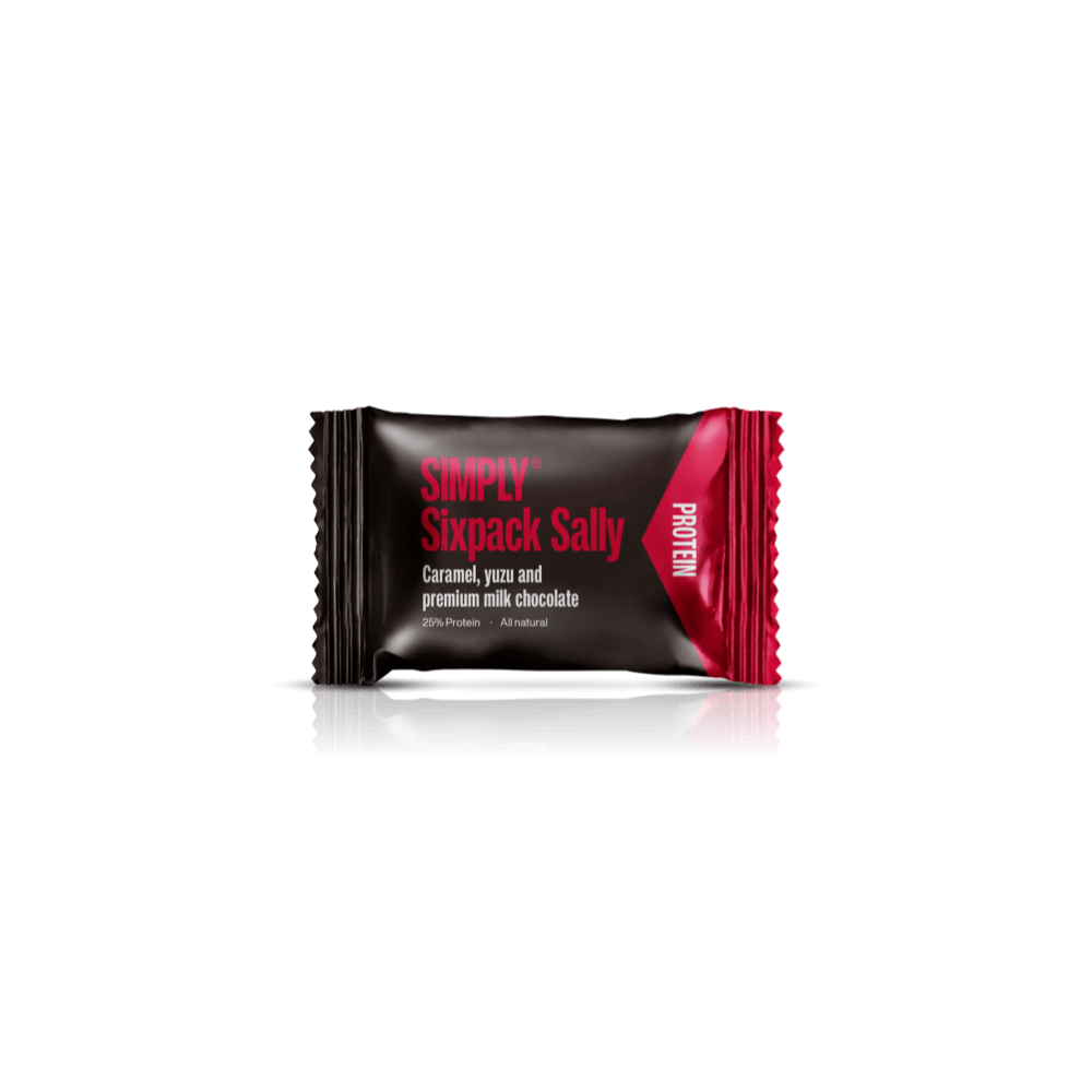 Protein bites - Karamell, Yuzu, Sesam und Milchschokolade | Simply® Sixpack Sally - 75 stk.