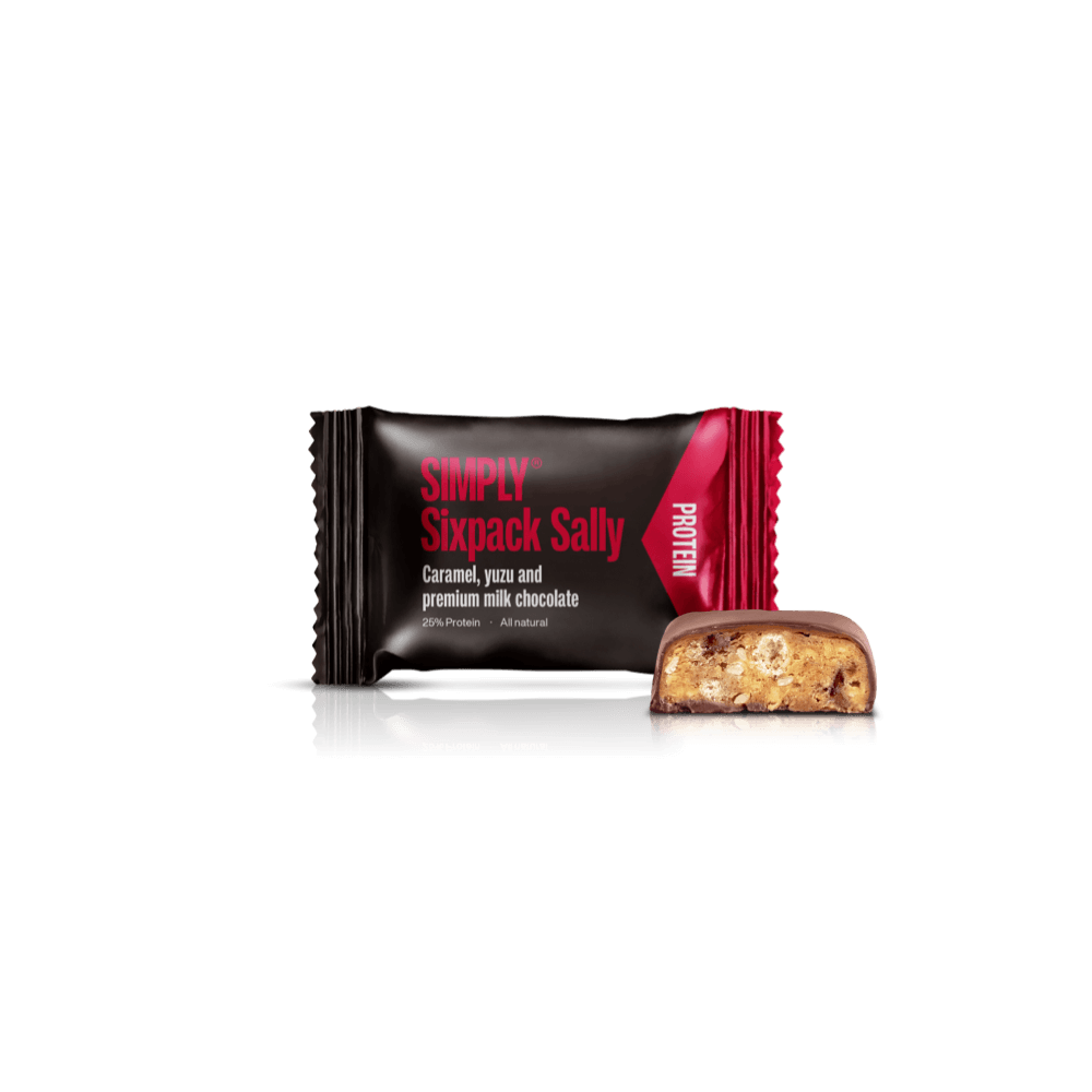Protein bites - Karamell, Yuzu, Sesam und Milchschokolade | Simply® Sixpack Sally - 75 stk.