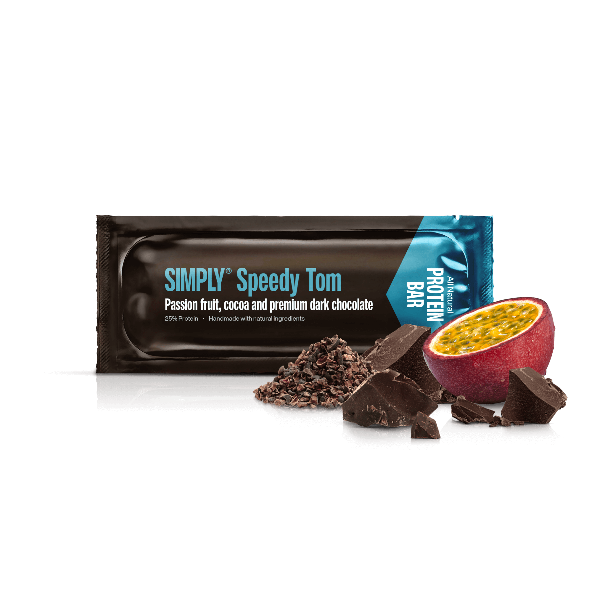 Kakao, Passionsfrucht & Premium Zartbitterschokolade | Simply® Speedy Tom – 15 stk