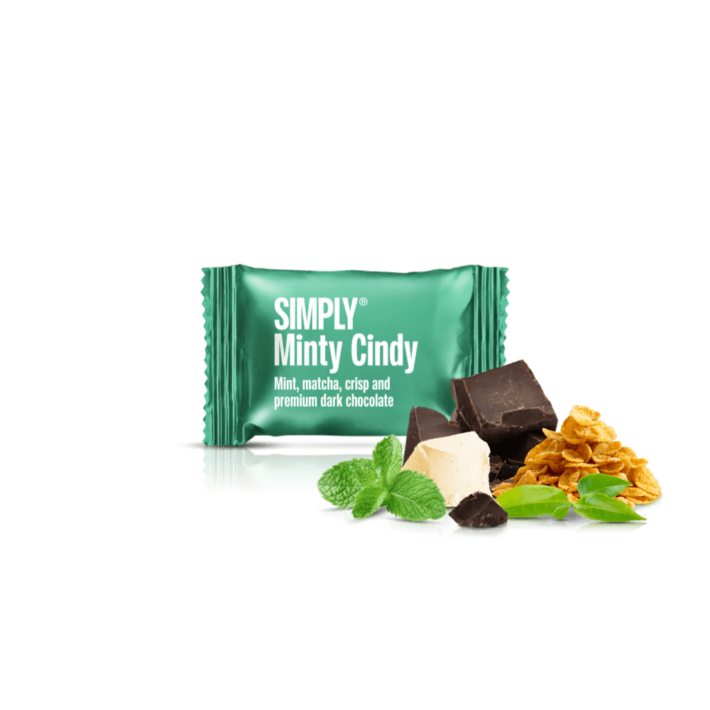 Simply® Minty Cindy - 75 Bites | Mint, matcha the, crisp og premium mørk chokolade - Box of Bites - Simply®