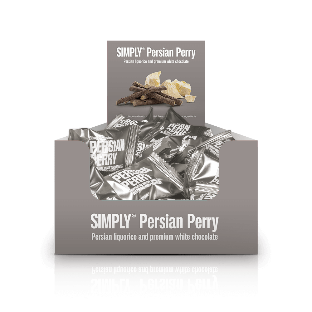 Simply® Persian Perry - 75 Bites | Persisk lakrids og premium hvid chokolade - Box of Bites - Simply®