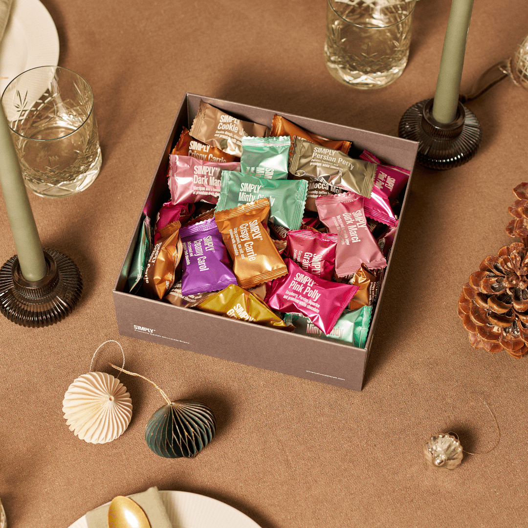 The Christmas Premium Box | Eksklusiv juleæske med 50 stk. mix chokoladebites - Premium Boxes - Simply®
