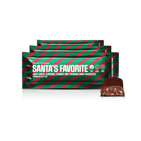 Santa's Favorite 12-pack | Dadler, mandler, appelsin og premium mørk chokolade