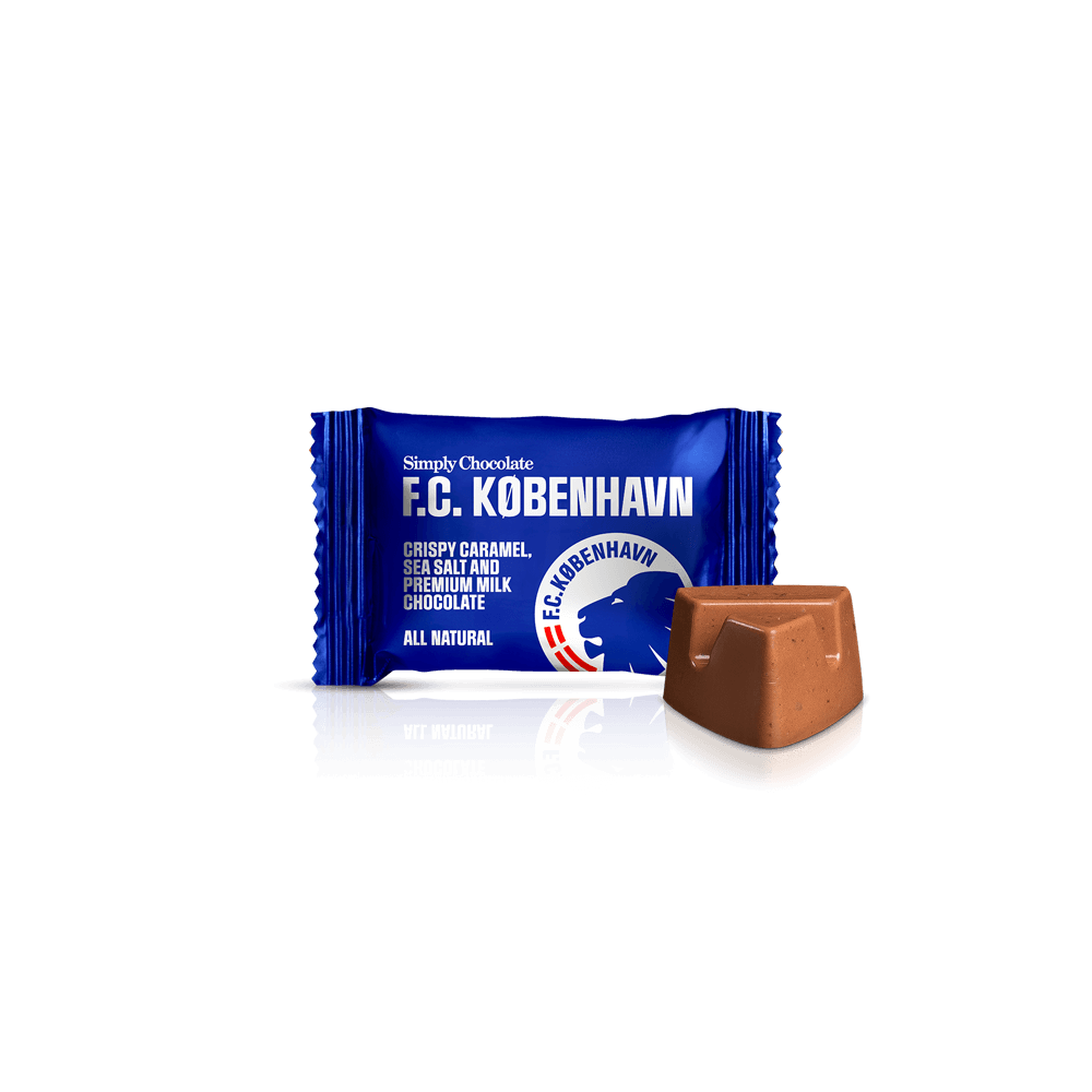 FCK chocolate - box with 75 pcs. bites | Crunchy caramel, sea salt and premium milk chocolate