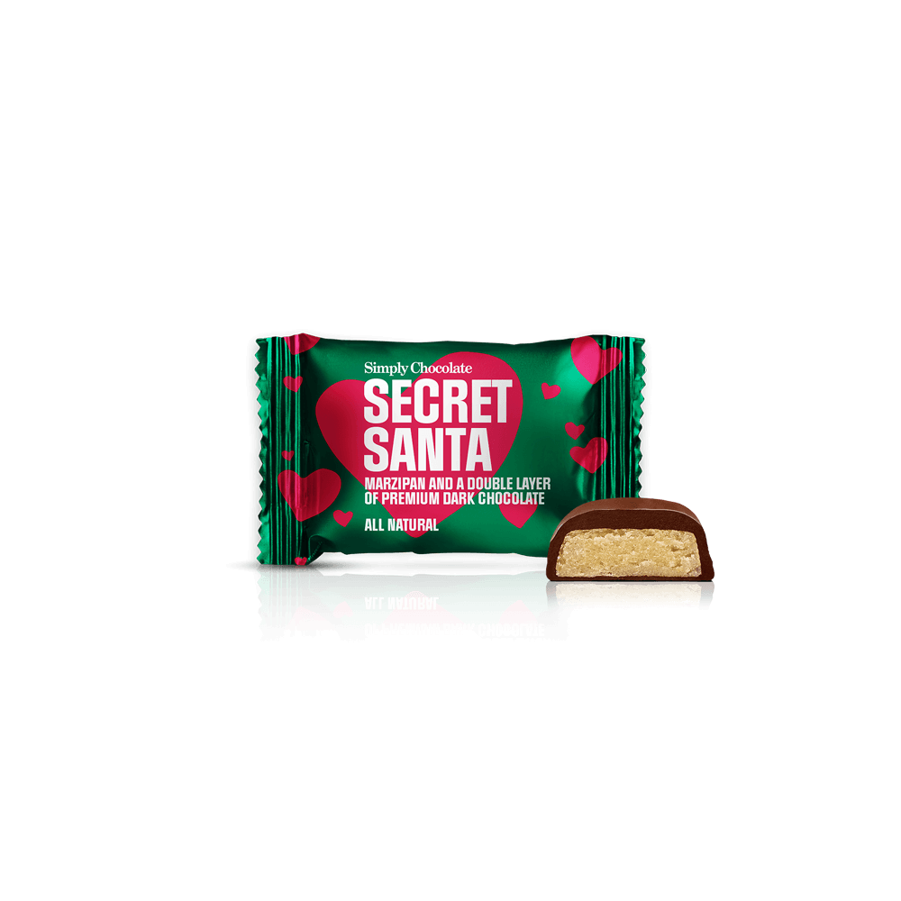 Secret Santa - Box with 75 pcs. bites | Marzipan and a double layer of premium dark chocolate