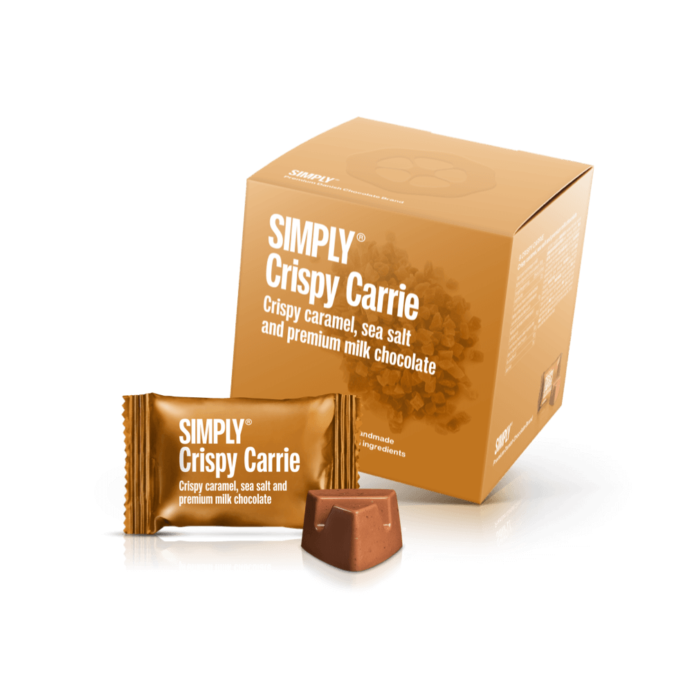 Crispy Carrie - Cube mit Bites | Knusprige Karamellstücke, Flockensalz und Milchschokolade