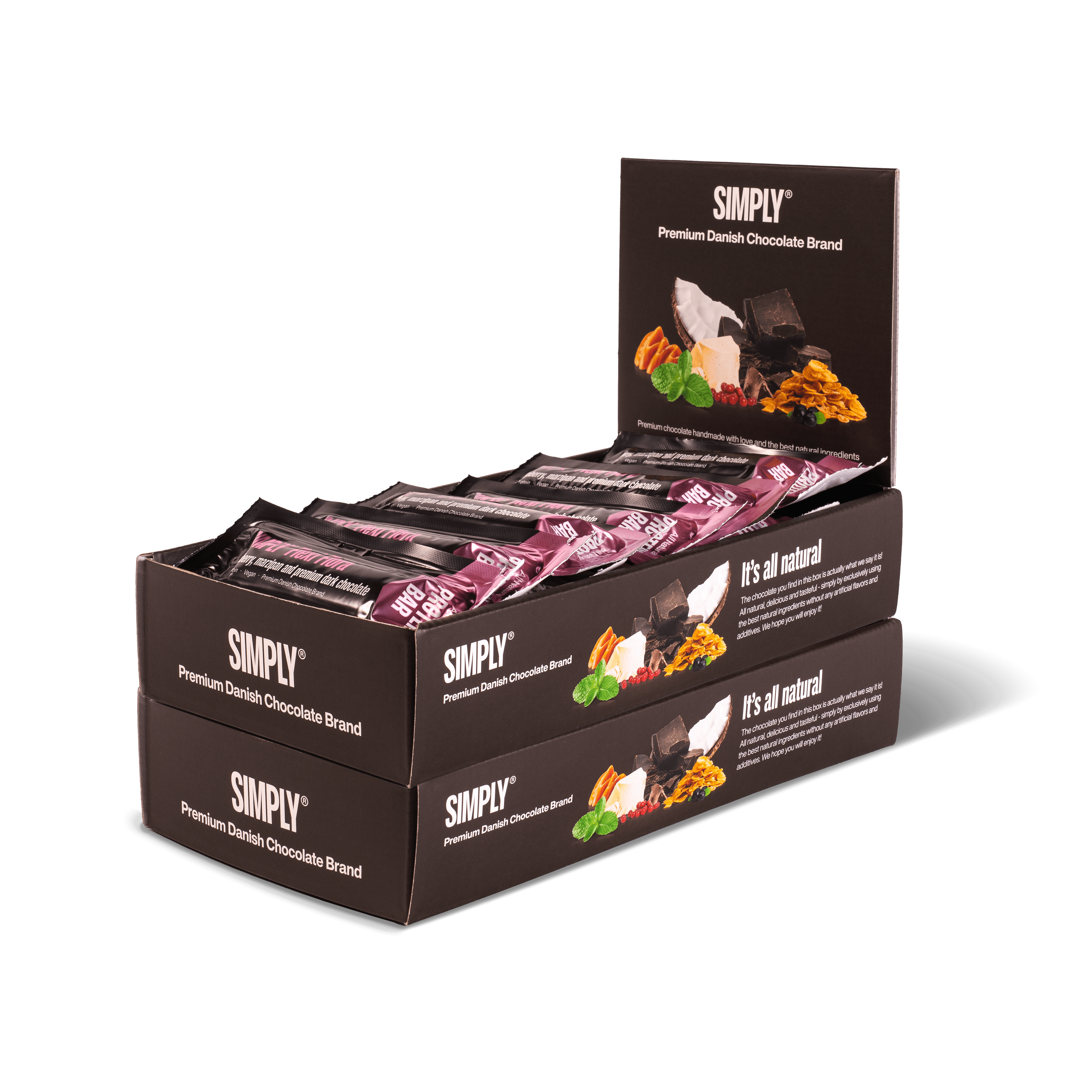 Himbeere, Marzipan & Premium Zartbitterschokolade | Simply® Flexi Flora – 30 stk.