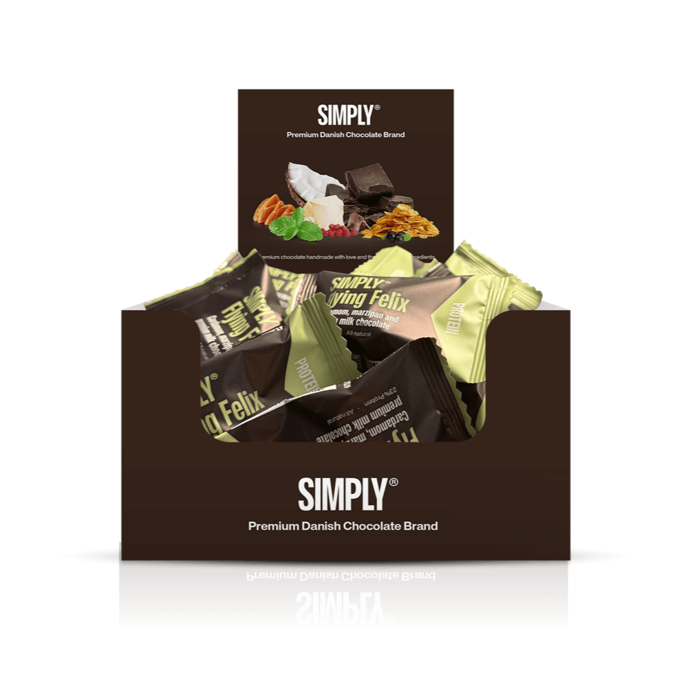 Schokoladen-Protein-Bites Box 75 Stk – Simply® Flying Felix