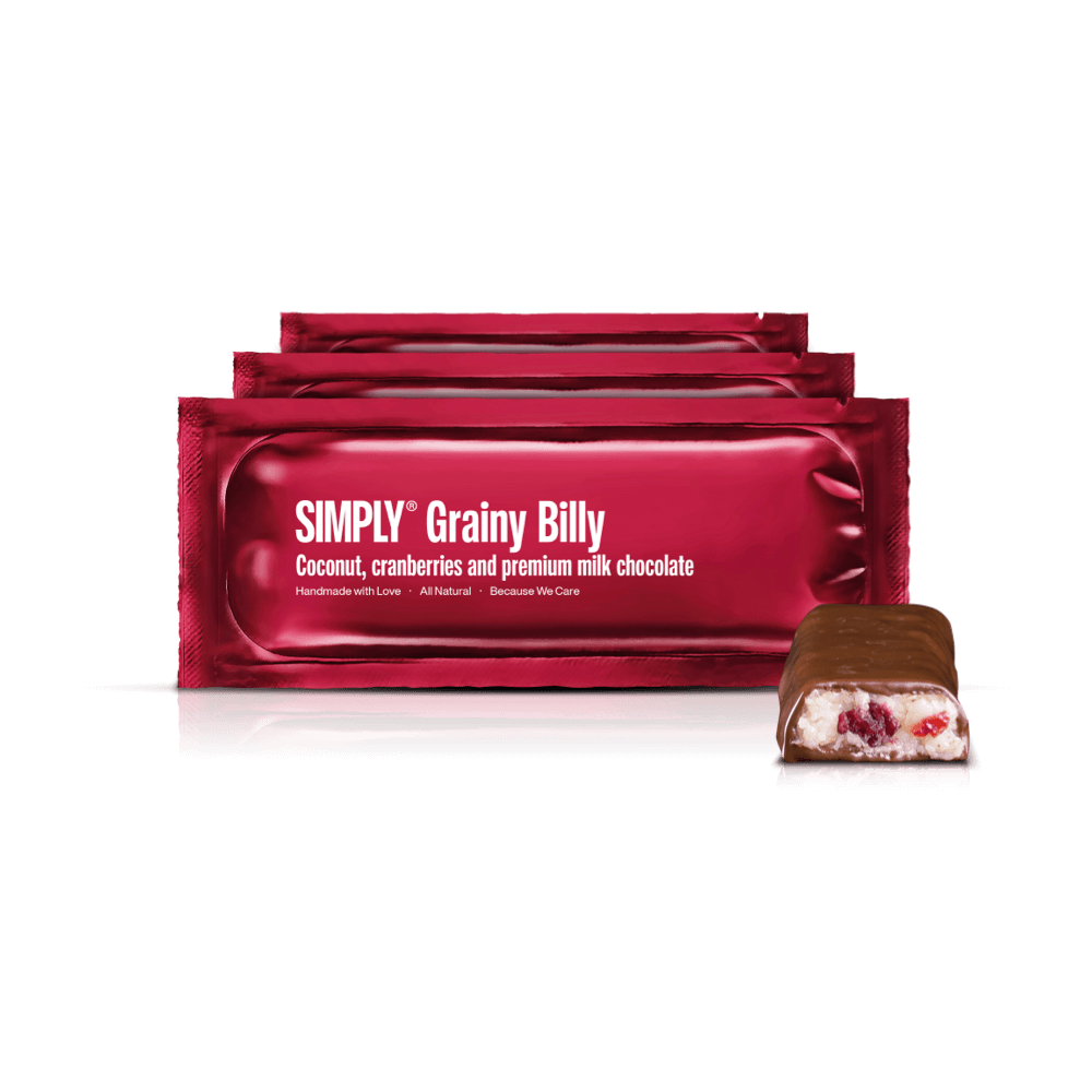 Grainy Billy 12-pack | Coconut, cranberry and milk chocolate