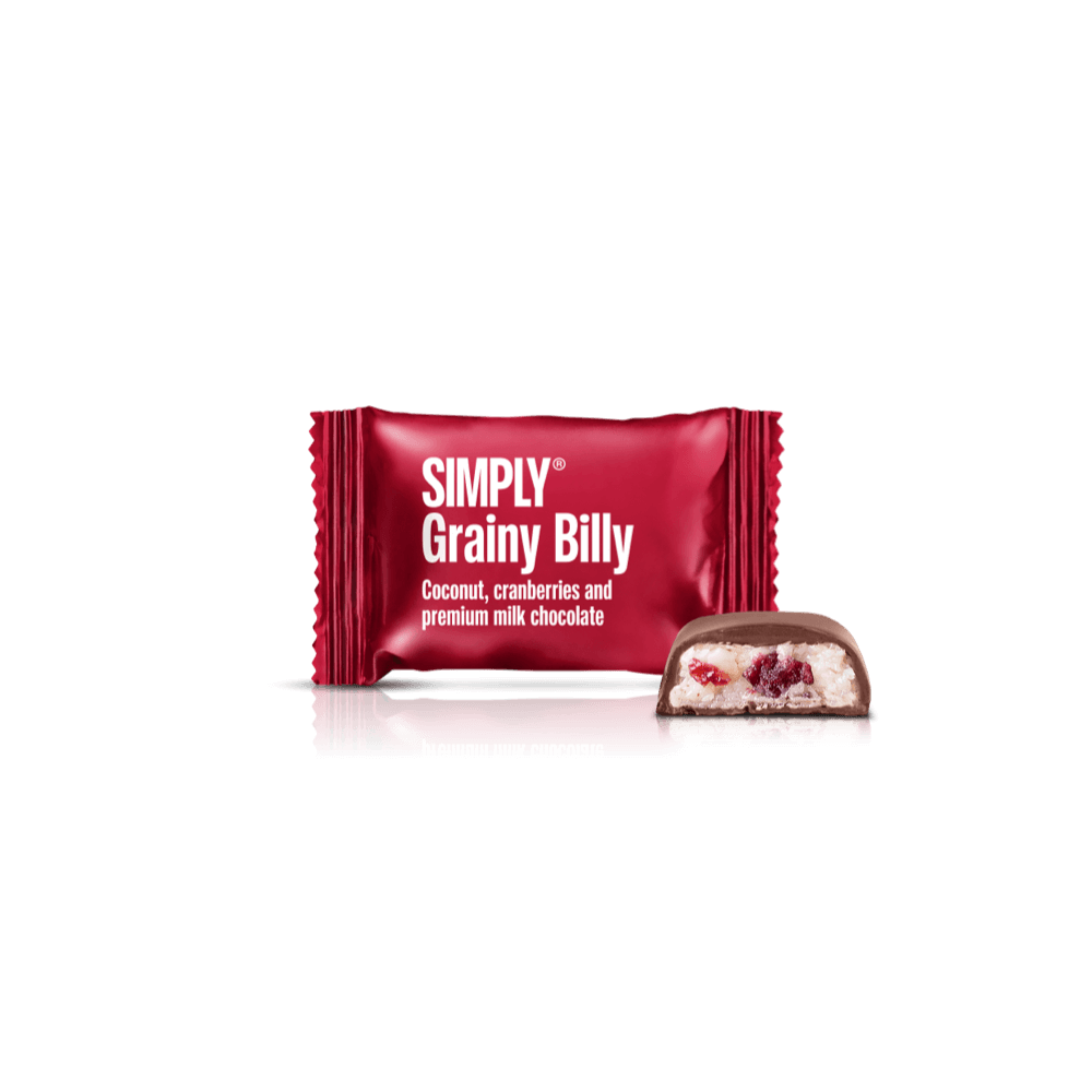 Simply® Grainy Billy - 75 Bites | Kokosnuss, Cranberries und Milchschokolade