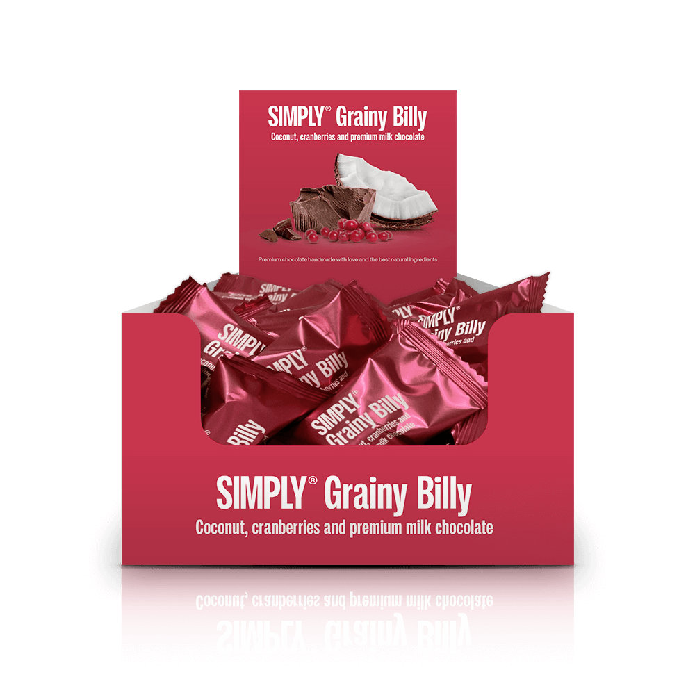 Simply® Grainy Billy - 75 Bites | Kokosnuss, Cranberries und Milchschokolade