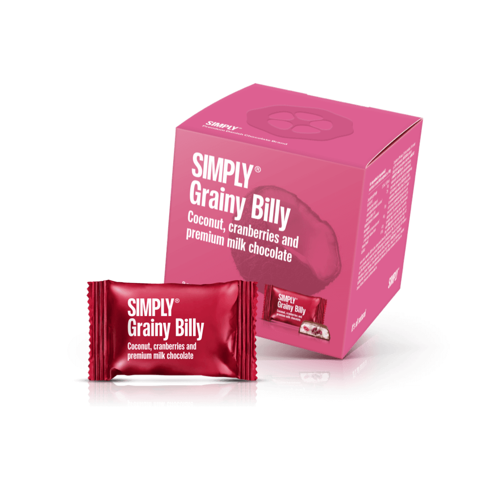 Simply® Grainy Billy - Cube mit Bites | Kokosnuss, Cranberries und Milchschokolade