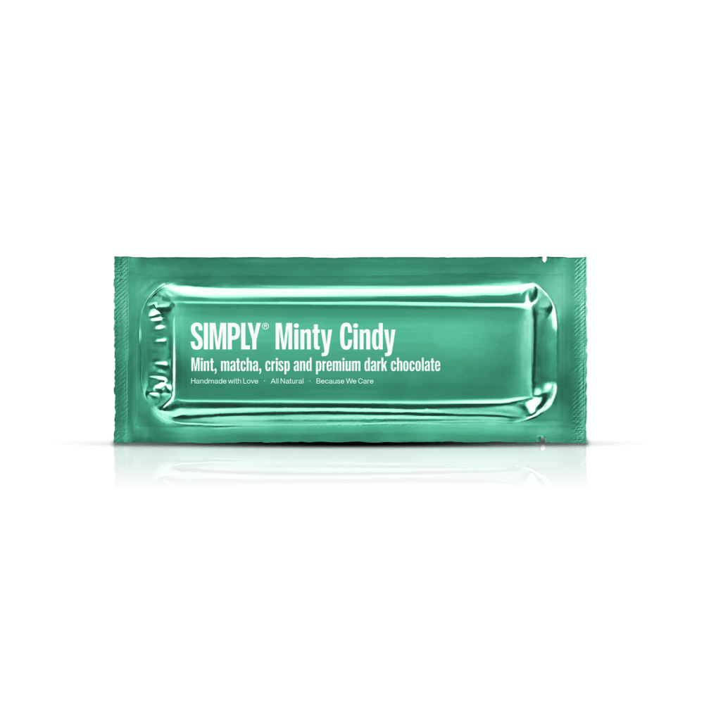 Minty Cindy | Mint, matcha tea, crisp, and premium dark chocolate.