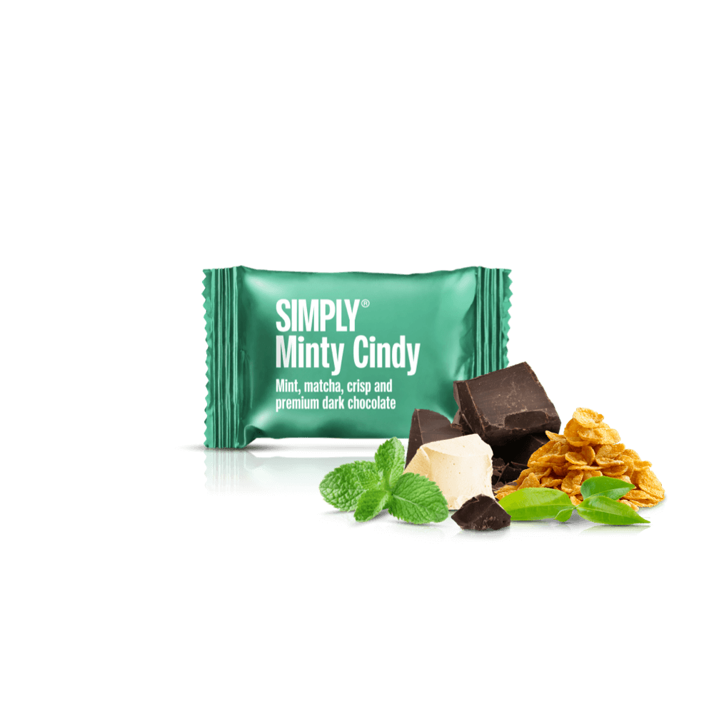 Minty Cindy - Box with 75 pcs. bites | Mint, matcha tea, crisp and premium dark chocolate