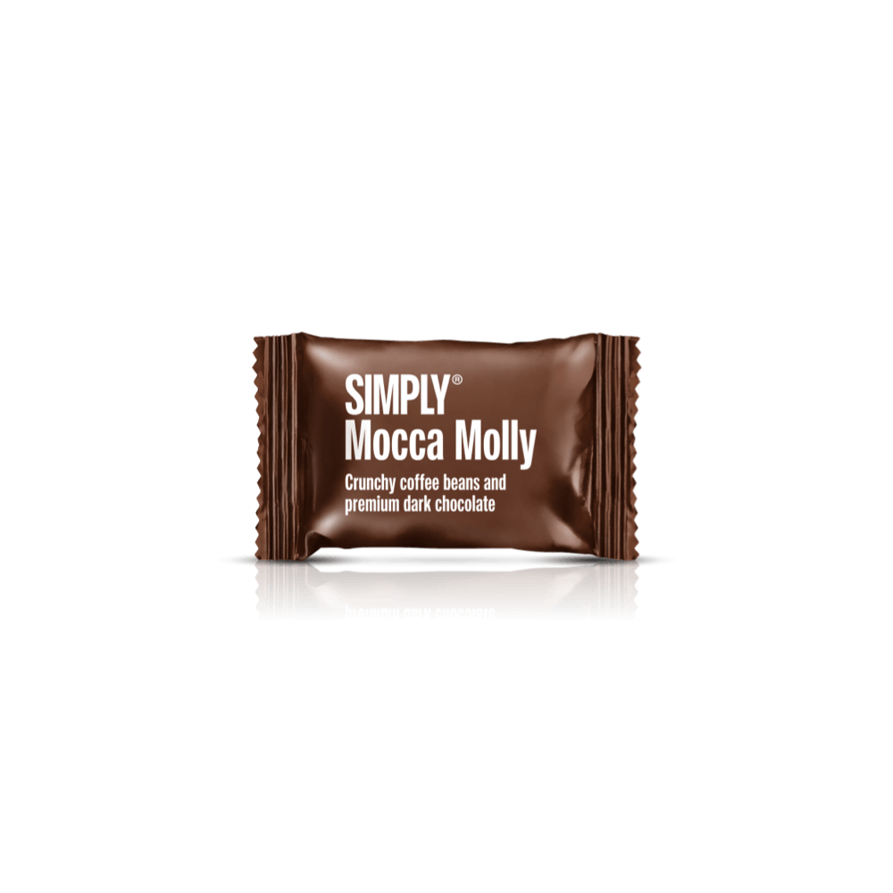 Mocca Molly - 75 Stück Schachtel | Knusprige Kaffeebohnen und dunkle Schokolade