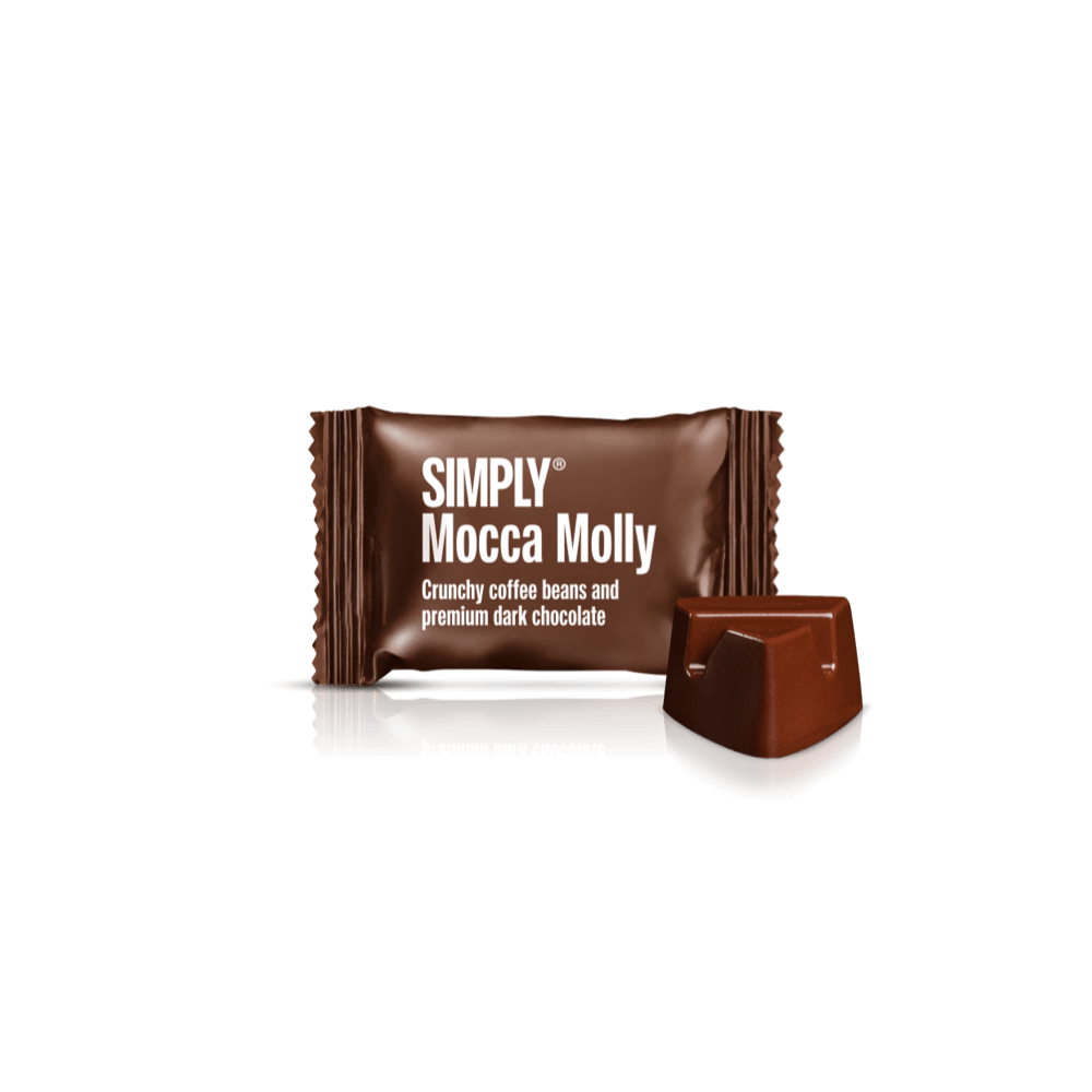 Mocca Molly - Box with 75 pcs. bites | Crunchy coffee beans and premium dark chocolate