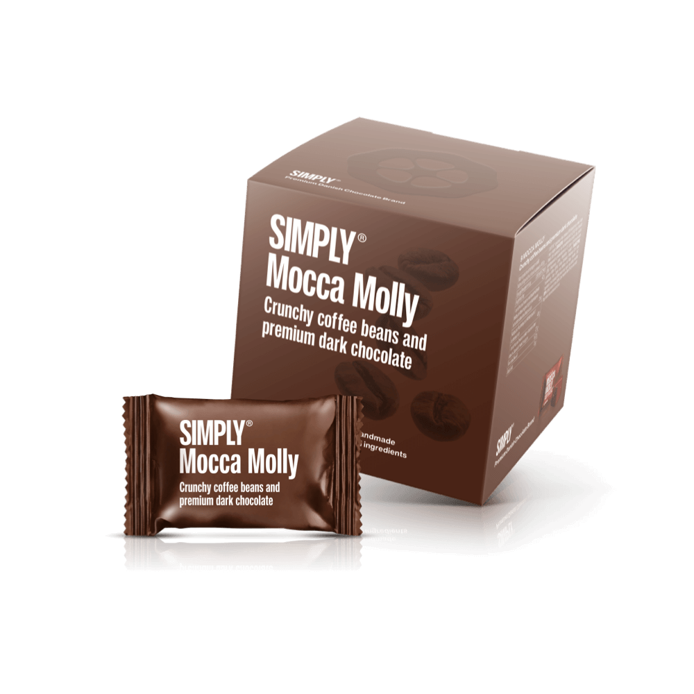 Mocca Molly - Cube mit Bites | Knusprige Kaffeebohnen mit Premium-Dunkelschokolade