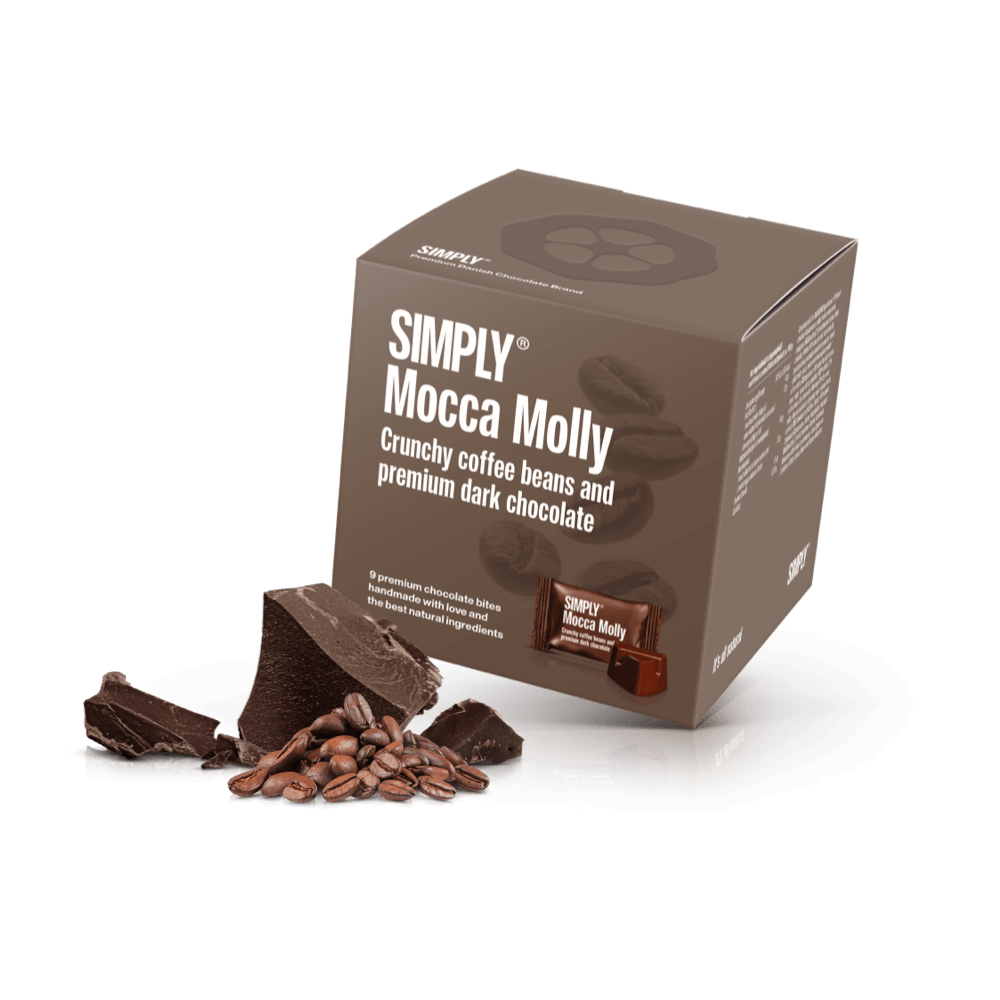 Simply® Mocca Molly - Cube mit Bites | Knusprige Kaffeebohnen mit Premium-Dunkelschokolade