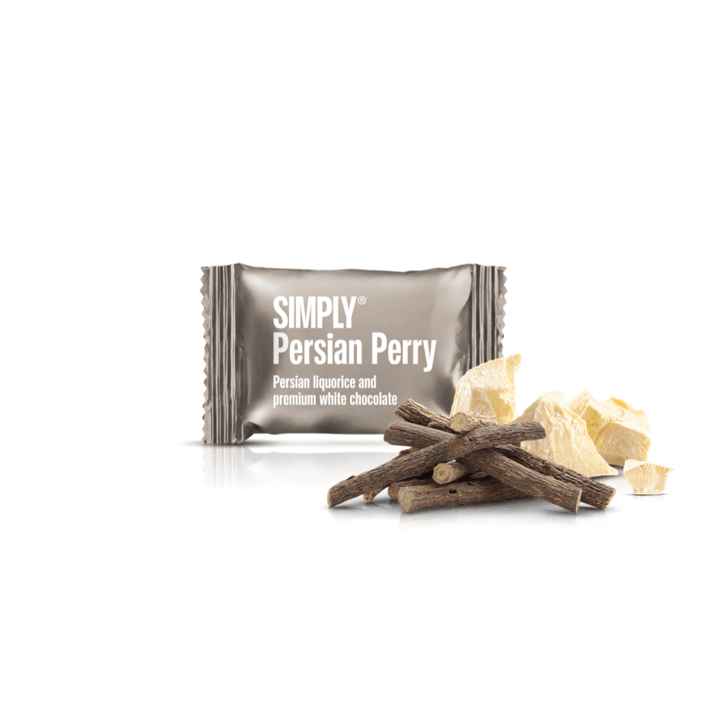 Persian Perry - Box with 75 pcs. bites | Persian liqorice and premium white chocolate