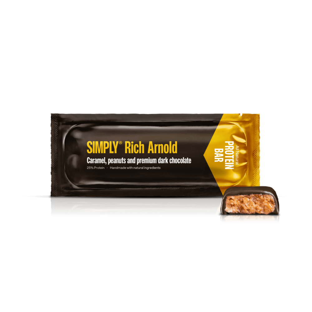 Simply® Rich Arnold Proteinriegel | Karamell, Erdnüsse und dunkle Schokolade