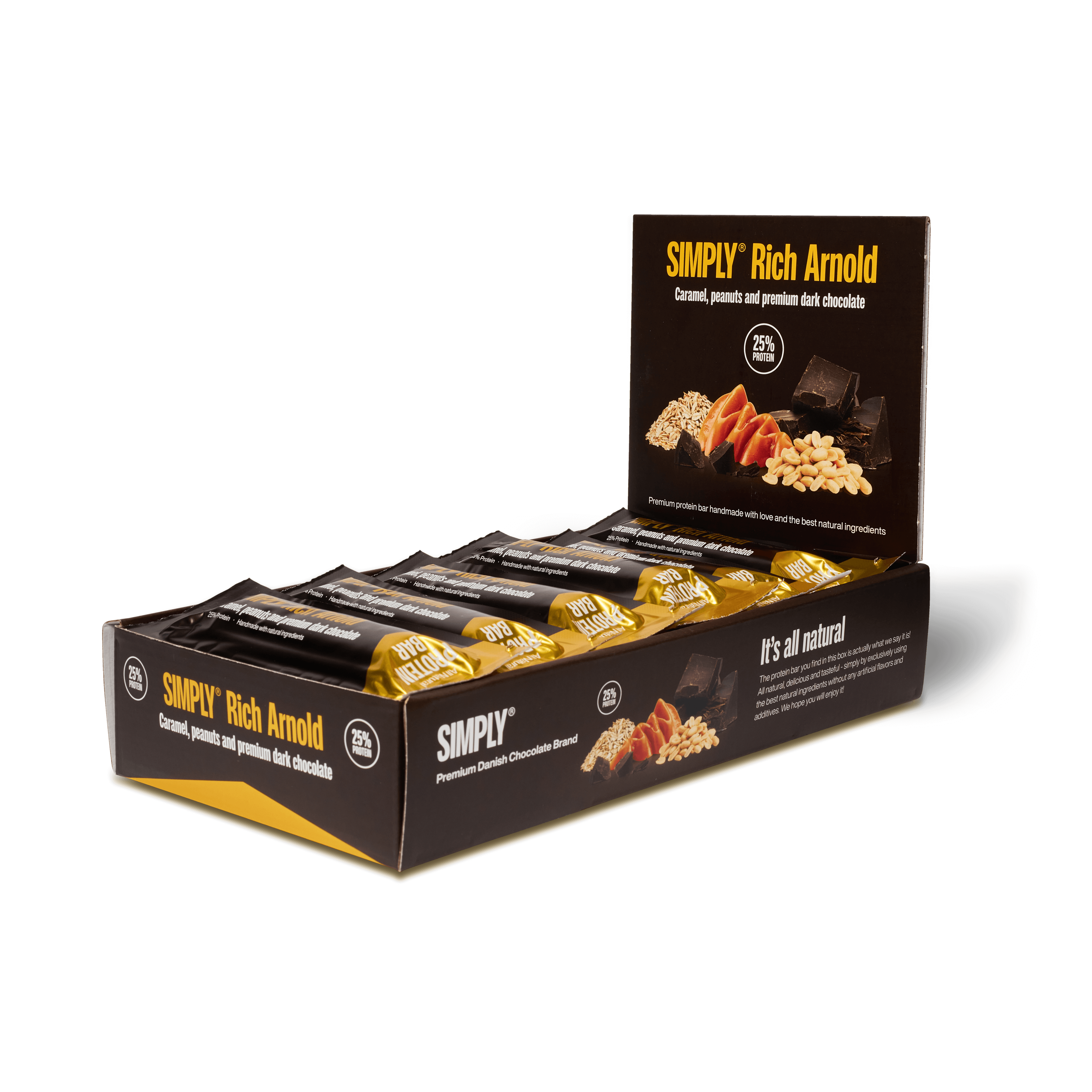 Karamell, Erdnüsse & Premium Zartbitterschokolade | Simply® Rich Arnold – 15 stk